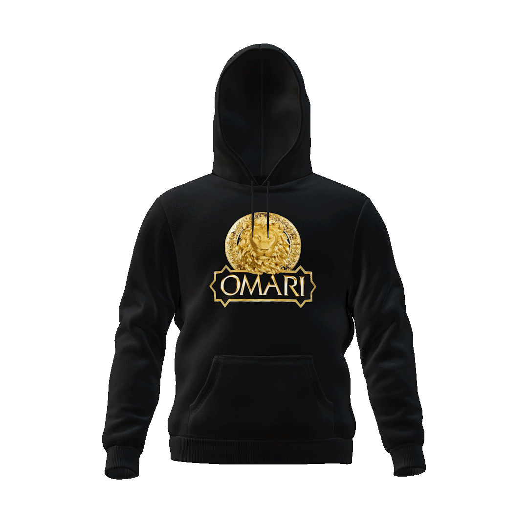 OMARI Black & Gold Lion Hoodie