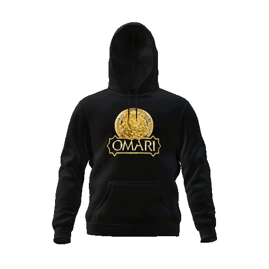 OMARI Black 24K Gold Lion Hoodie