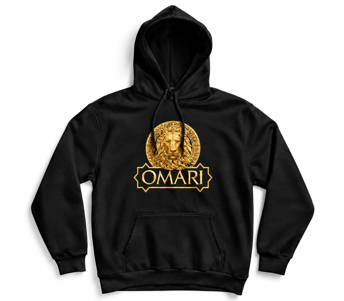 OMARI Black & Gold Lion Hoodie